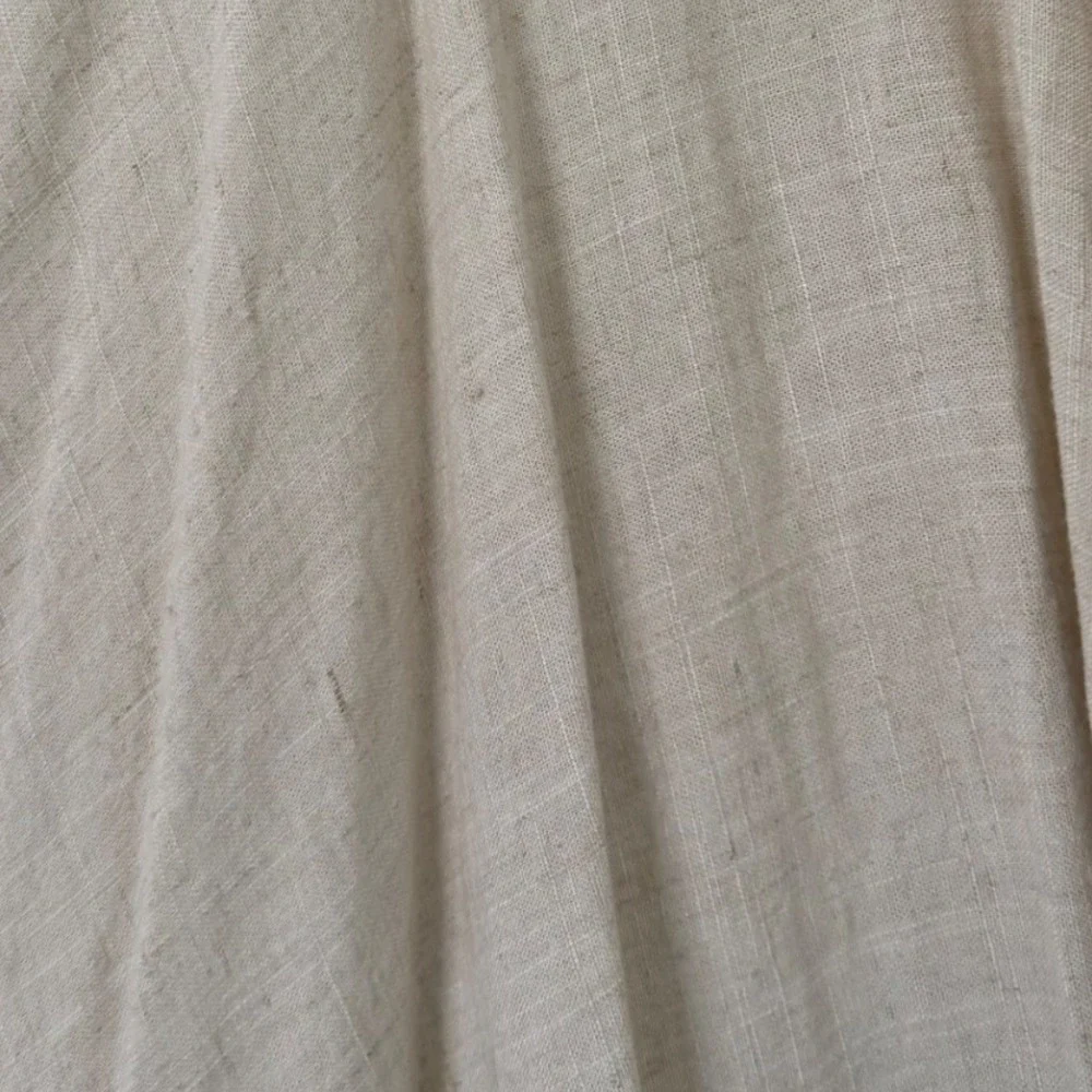 Anthropologie MoVint sz L Women Linen TieWaist Collared Button Dress Cottagecore - Picture 7 of 11